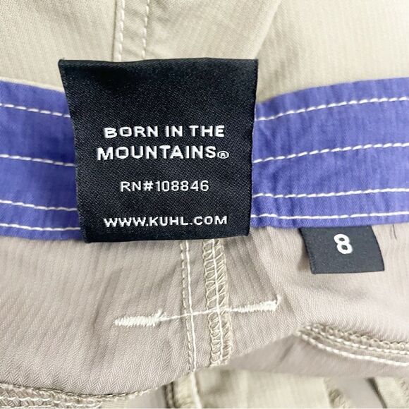 Kuhl Kendra Kapri Capri Pants Size 8 Beige Tan Cropped Hiking Pant Embroidered - Picture 10 of 13